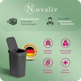 Novaliv Mülleimer 25 l Schwarz