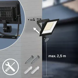 Briloner LED Strahler außen Kunststoff, Metall 14x19 cm Bewegungsmelder Schwarz
