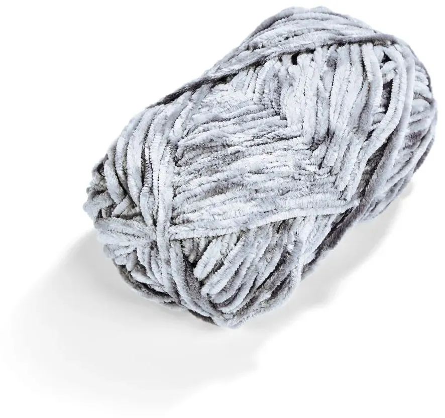 Dekor Strickgarn Chenille 4*100g - grau