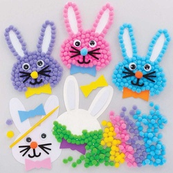 Bastelsets mit Häschen und Bommel (pro Set 5) Bastelaktivitäten zu Ostern