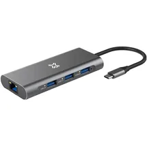 XtremeMac XWH-HUB8-13 Schnittstellen-Hub USB Typ-C 40000 Mbit/s Grau