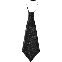 Glitzer Glamour Krawatte schwarz - OS