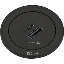 Schulte Elektrotechnik Evoline ONE Doppel USB A+Cmit Ring in schwarz