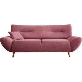 Home Affaire 3-Sitzer HOME AFFAIRE "Drago", schwarz (brombeere), B:205cm H:81cm T:90cm, 100% Polyester, Sofas, frei im Raum stellbar, inkl. 1 Zierkissen