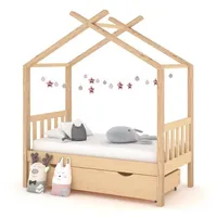 vidaXL Kinderbett mit Schublade Massivholz Kiefer 70x140 cm