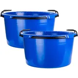 2x Baukübel 90L - Zementkübel kranbar, Mörtelkasten, Mörtelkübel, Mörtelwanne, Zementwanne, robust und vielseitig, ideal für Bauarbeiten und den Transport von Mörtel und Zement