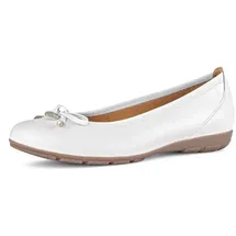 Gabor Ballerina weiß Leder Schleife 04.164.21 für Damen, weiß, Größe 40 EU / 6,5 UK
