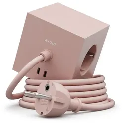 Square 1 pink 2-Fach USB-C (30W) Design 3 x Steckdose inclusive Magnetplatte