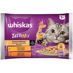 WHISKAS Tasty Mix Cremige Variationen mit Huhn, Lamm und Pute in Sauce 4x85g