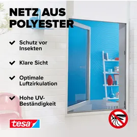 Tesa Fliegenschutzgitter Insect Stop Comfort 130 x 150 cm Anthrazit
