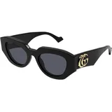 GUCCI Damenbrille, Schwarz/Schwarz/Grau, 62 - 62