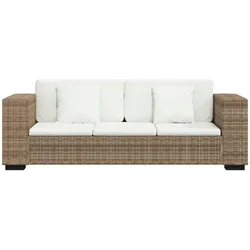 vidaXL 3-Sitzer Sofa Echtes Rattan