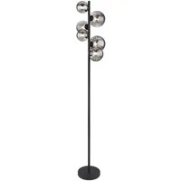 GLOBO Stehlampe Wohnzimmer schwarz Industrial Stehleuchte Kugel schwarz LED