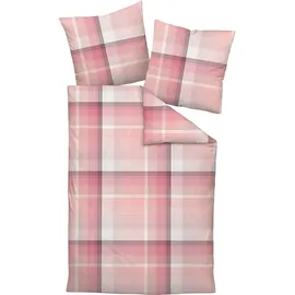 JANINE Bettwäsche "Carmen 5511255112 07 * 155X220,80x80", rot (rot koralle), B/L: 135cm x 200cm, 1 Stk., 1 Stk., Interlock-Jersey, B/L: 80cm x 80cm, Interlock-Jersey, Obermaterial: 100% Baumwolle, Bettwäsche, Bettwäsche, mit Reißverschluss