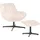 Beliani Drehsessel LIA Samt 70 x 75 x 70 cm Beige mit Hocker