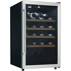 TroniTechnik® Weinkühlschrank, Getränkekühlschrank, 126 Liter, 63 Flaschen, Wein Kühlschrank Edelstahl-Optik, mit LED
