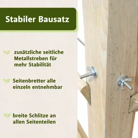 NATIV Holzkomposter 100x100x80 cm, Komposter mit Stecksystem, Gartenkomposter