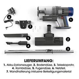 Clean Maxx CLEANmaxx Akku Zyklon Staubsauger blau