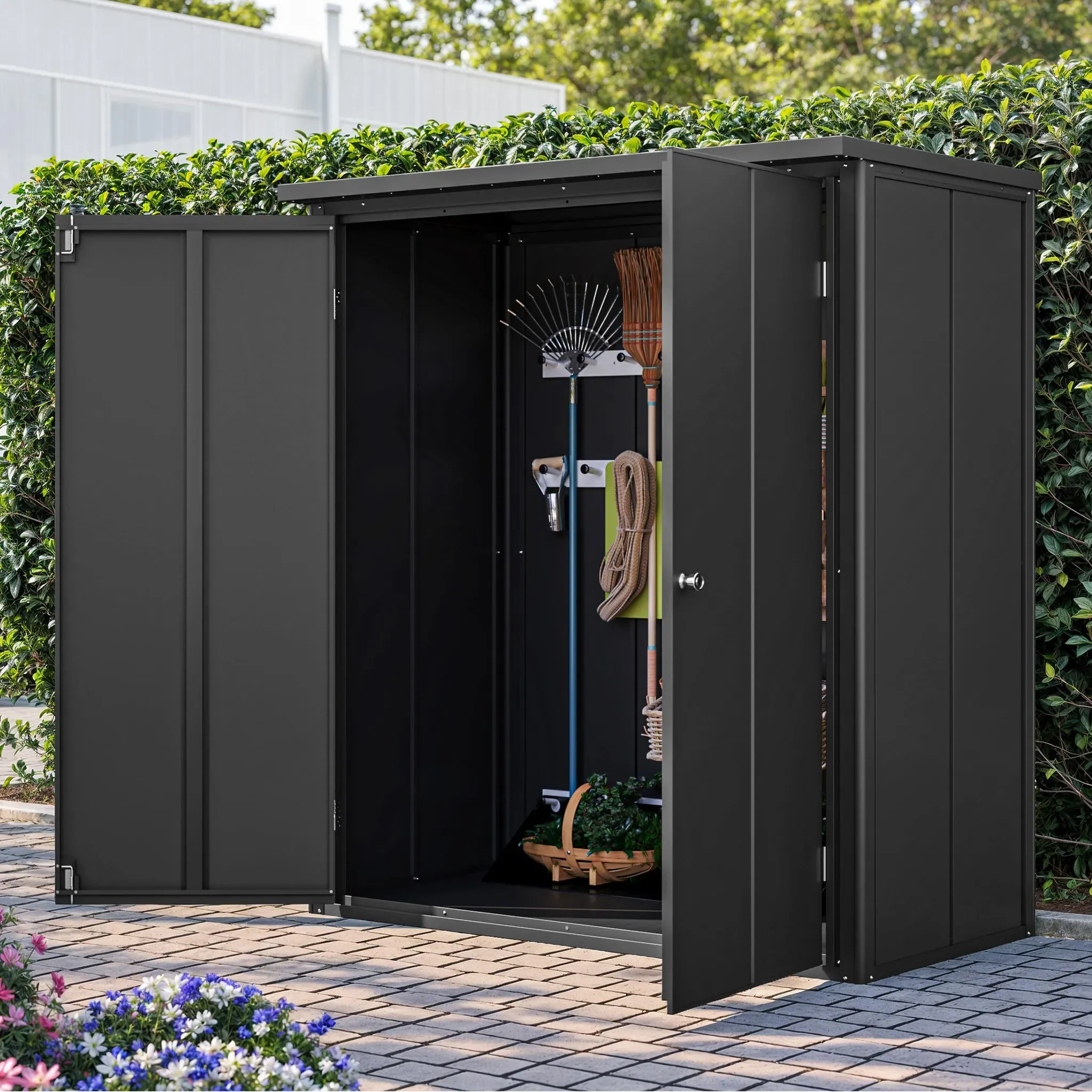 PRIMEYARD  156 x 84 cm Armoire de jardin, anthracite - (GFPV00930)