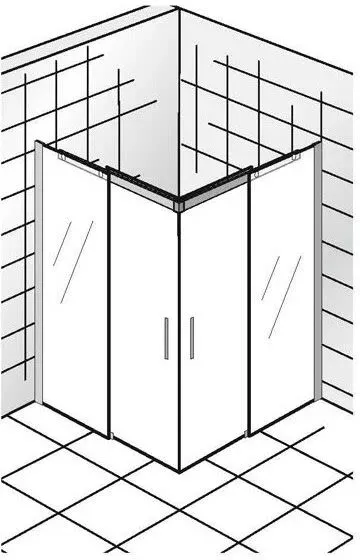 HSK K2P Gleittür Eckeinstieg 100cm