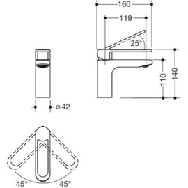Hewi AQ1.12M10160DC Einhandmischer Schwarz Tiefmatt