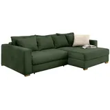 luma-home Eckcouch Cord 3-Sitzer Grün