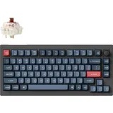 Keychron V1 Max US Kabellos, Kabelgebunden), Tastatur, Schwarz, Blau