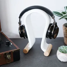 Navaris Universal Kopfhörerständer mit Kunstleder Bezug - Kopfhörer Halter Gaming Headset Halterung - On Ear Headphone Stand - in Weiß