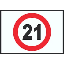 Zutritt ab 21 Jahre Symbol Schild A3 (297x420mm)