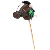 HEUNEC 740068 - Steckenpferd mit Plakette und Sound, Plüsch/Holz, dunkelbraun, 78 cm