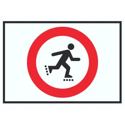Inliner laufen verboten Symbol Schild A3 (297x420mm)