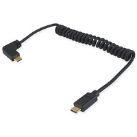 Equip USB 2.0 C auf C 90° abgewinkeltes Spiralkabel, Stecker/Stecker, 1,0 m