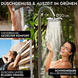 lawa living and lifestyle Gartendusche Edelstahl silber