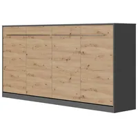 SMARTBett Schrankbett Standard 90x200 120x200 140x200 160x200 Bettschrank Wandbett Anthrazit/Wildeiche 90 Horizontal