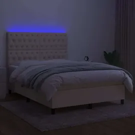 vidaXL Boxspringbett 140 x 200 cm Creme