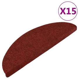 vidaXL Stufenmatten Selbstklebend 15 Stk. 56x17x3 cm Rot