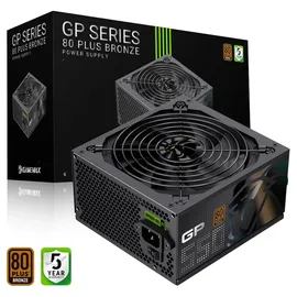 gamemax GP 550B 550W, Nicht-modular, 80 Plus Bronze, 140mm HDB Lüfter, Flache Schwarze Kabel, 9 Schutzfunktionen, 3 Jahre Garantie, Schwarz