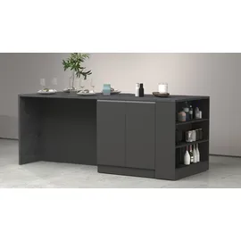 kochstation Küchenregal Sole 90 x 25 x 90 cm Grau