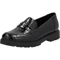 Rieker Loafer RIEKER, Damen, Gr. 43, schwarz, Lacklederimitat, glänzend,