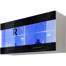 komodee Vitrine Hängevitrine 100 x 50 x 27,2 cm Schwarz/Weiß