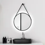 DSK LED Lichtspiegel Silver Coiffeur Ø50 cm, schwarz