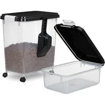 Relaxdays Hundefutter-Aufbewahrungsbox 10L/30L transparent/schwarz