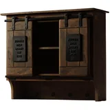MASSIVMOEBEL24.DE Wandgarderobe Railway 90 x 30 x 75 cm Braun