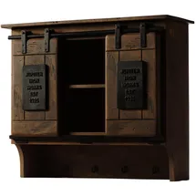 MASSIVMOEBEL24.DE Wandgarderobe Railway 90 x 30 x 75 cm Braun