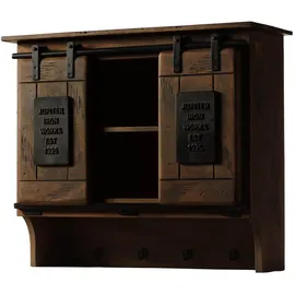 MASSIVMOEBEL24.DE Wandgarderobe Railway 90 x 30 x 75 cm Braun