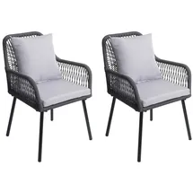 Proregal Gartenstuhl Aluminium grau 2er Set