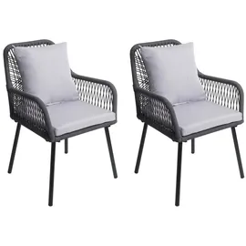 Proregal Gartenstuhl Aluminium grau 2er Set