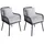 Proregal Gartenstuhl Aluminium grau 2er Set