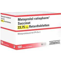 METOPROLOL-ratiopharm Succinat 23,75mg Retardtabl. 100 St