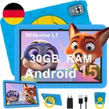 Kinder Tablet 10 Zoll Android 15 Mit 30GB RAM + 64GB ROM(2TB), 5G WLAN 6, Widevi